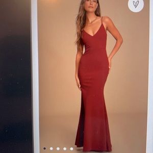 Lulu’s Infinite Glory Wine Red Maxi Dress (Prom, Weddings)